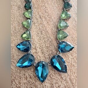Chloe + Isabel Blue and Light Green Teardrop Statement Necklace